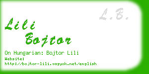 lili bojtor business card